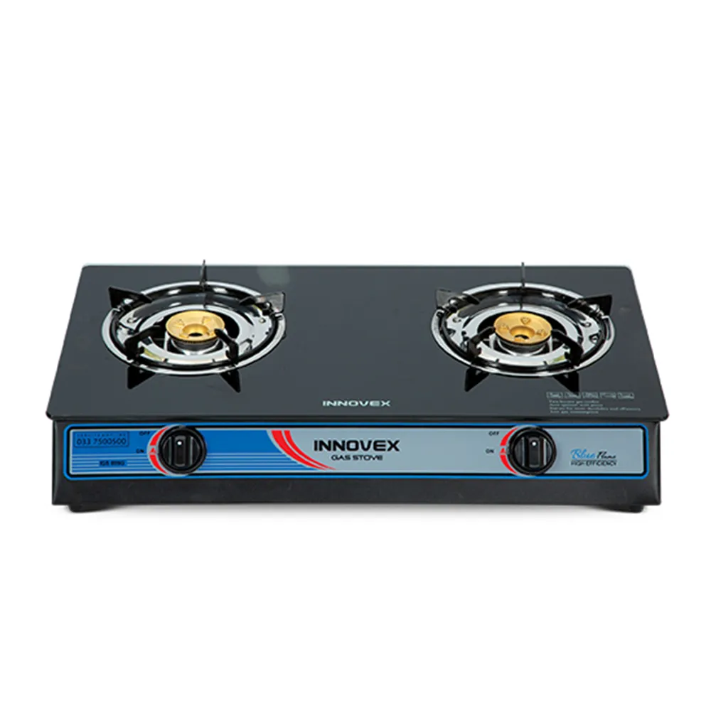 DOUBLE BURNER GLASS TOP GAS COOKER
