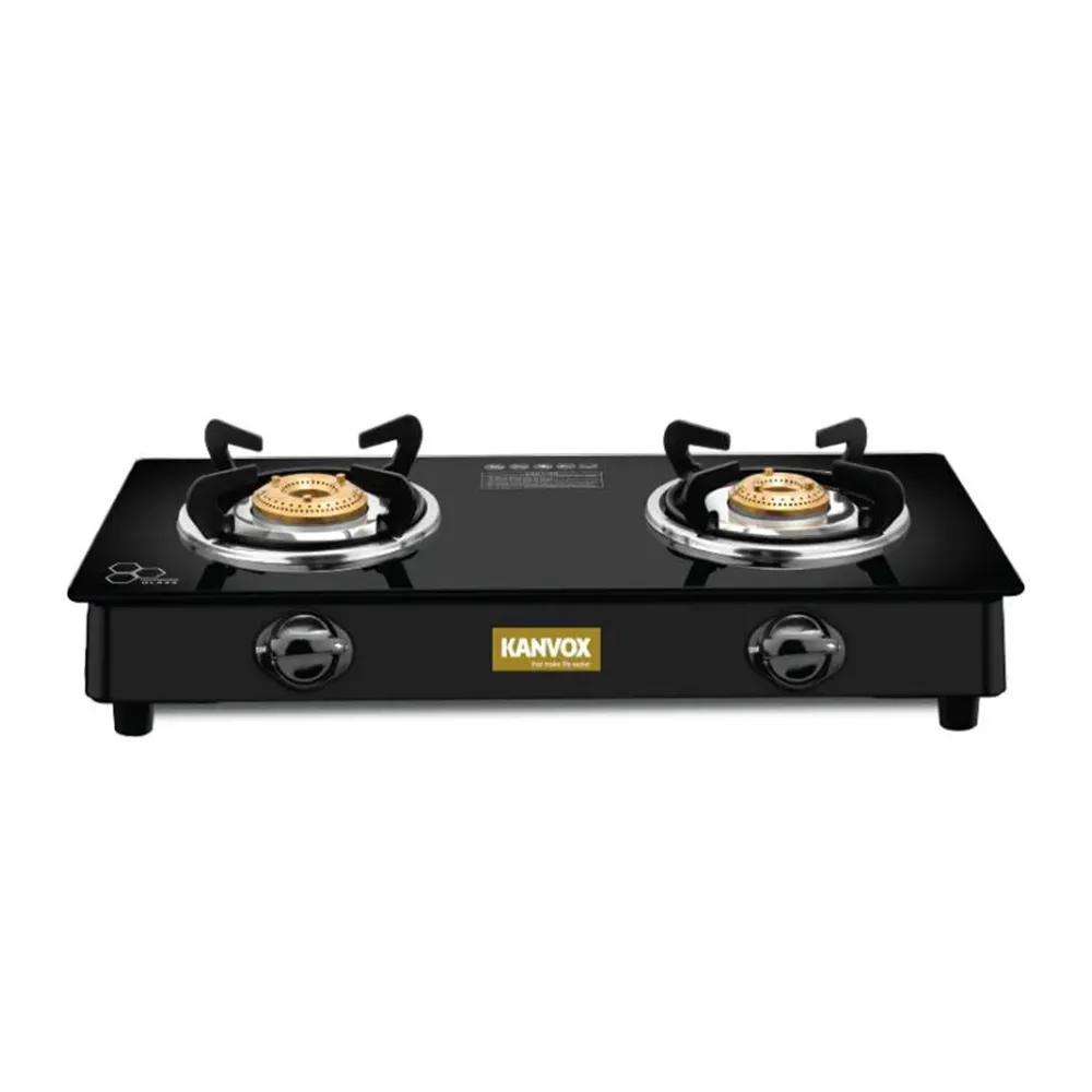 DOUBLE BURNER GLASS TOP GAS COOKER